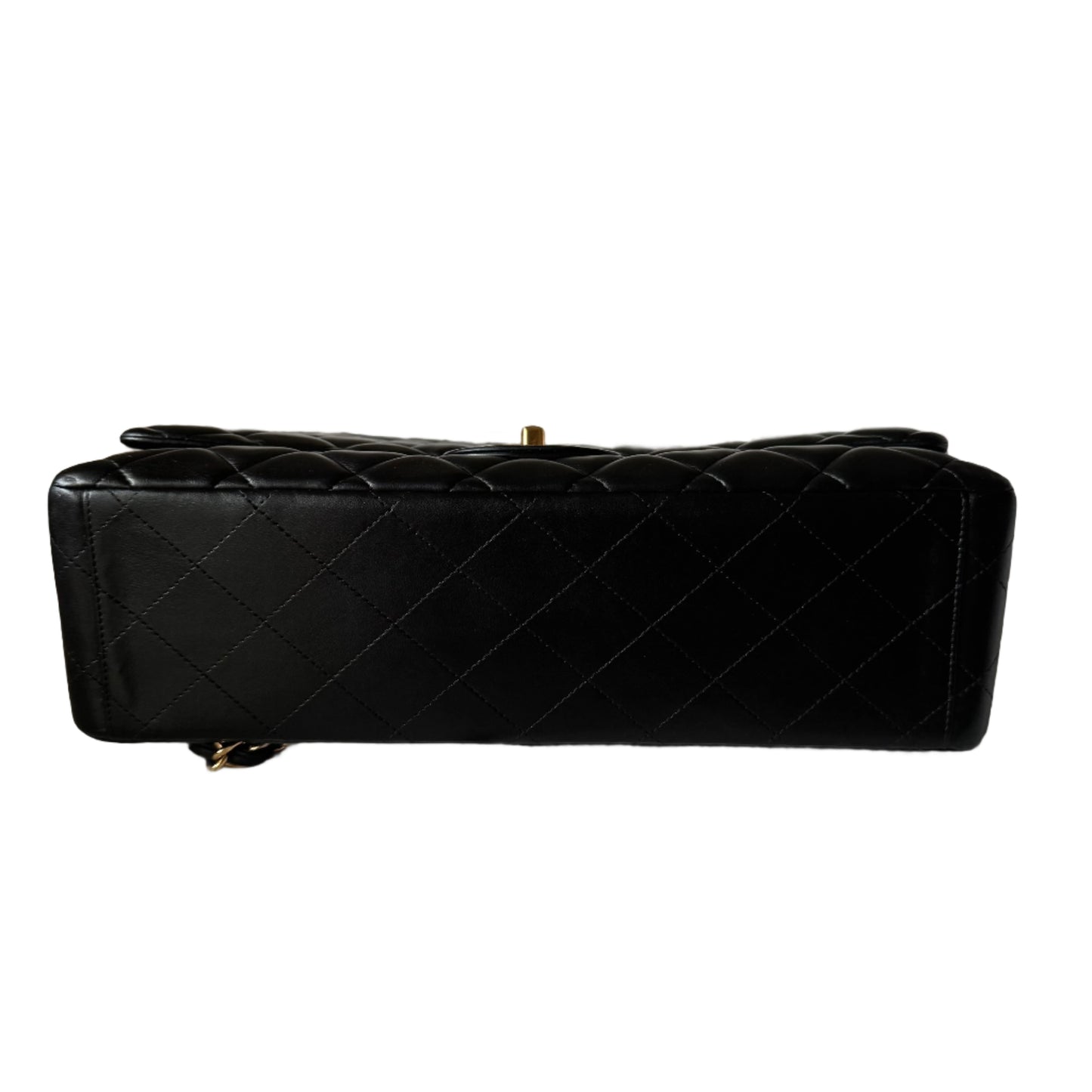 Chanel Classic Flap Maxi Lambskin Double Flap Black Gold Leather Handbag Hardware 1