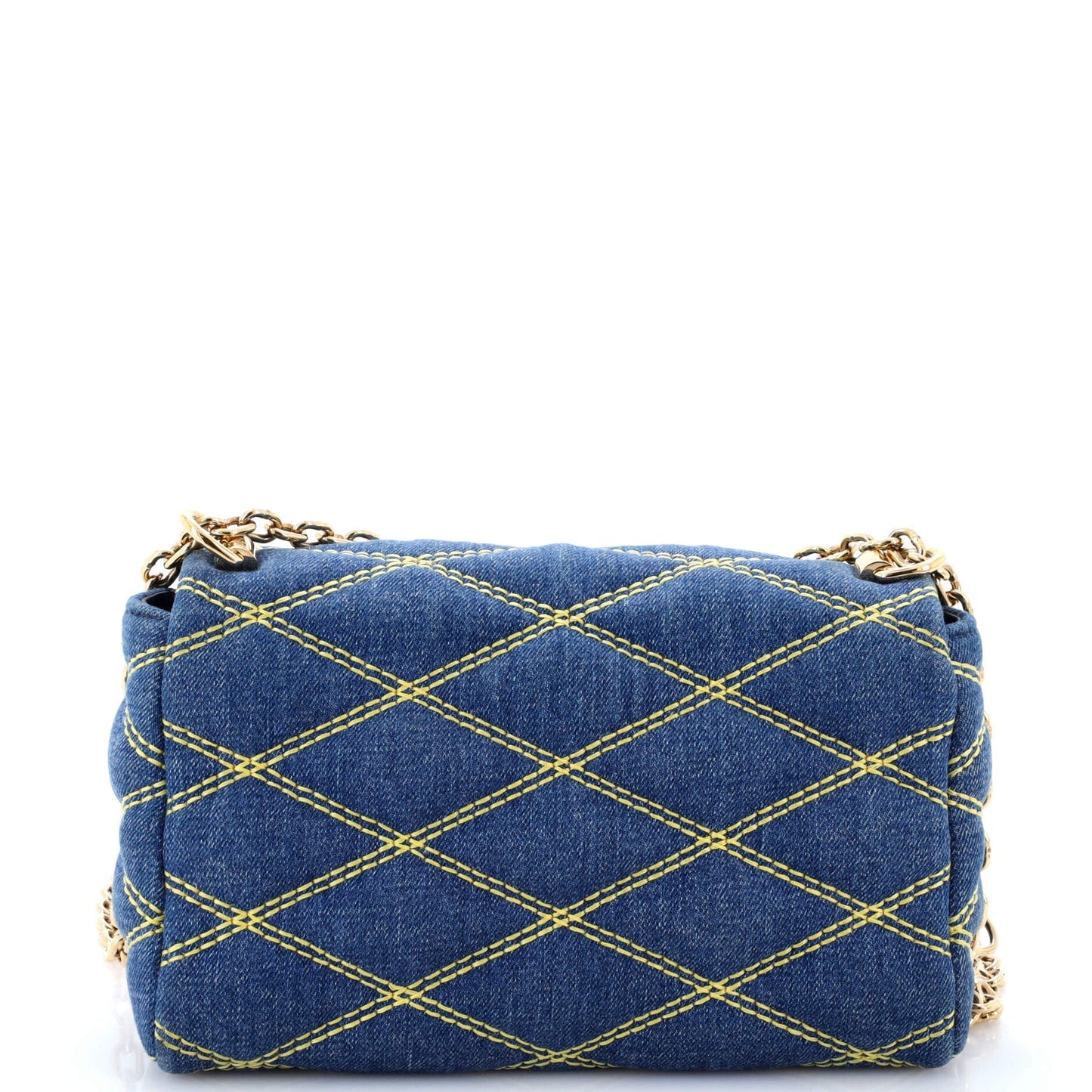 Louis Vuitton Go Handbag Malletage Mm Denim Shoulder Bag