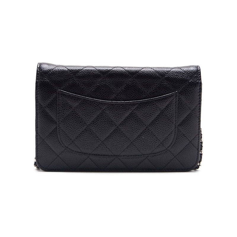 Chanel Matrasse Chain Wallet Caviar S Black (Silver G ) Wallet
