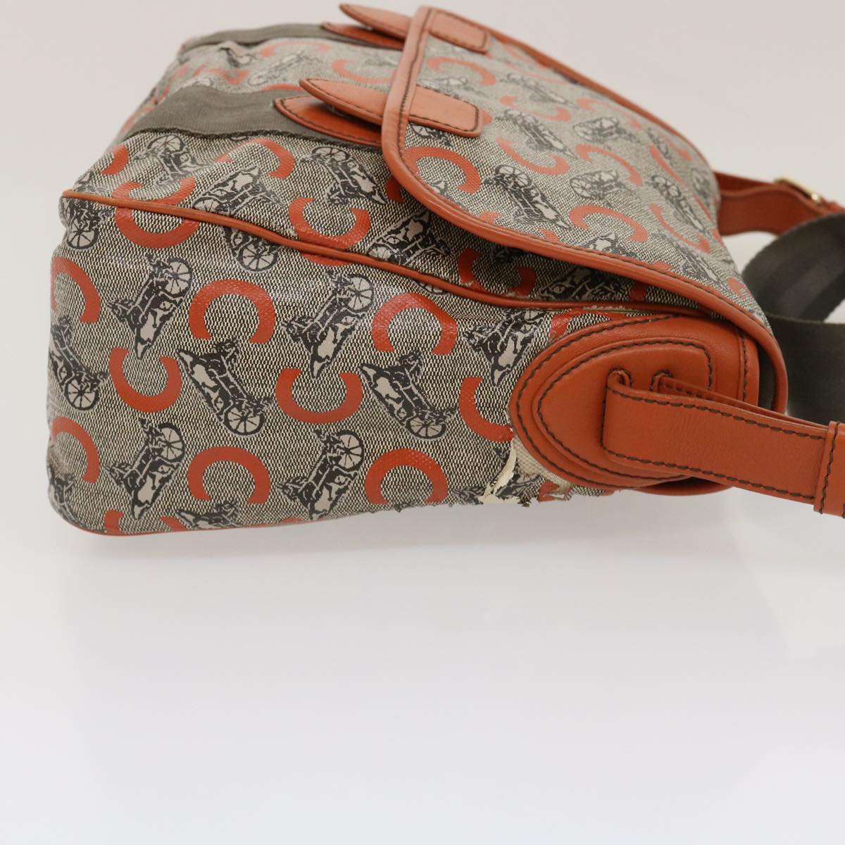 Luxury C Macadam Shoulder Bag Coated Orange Canvas