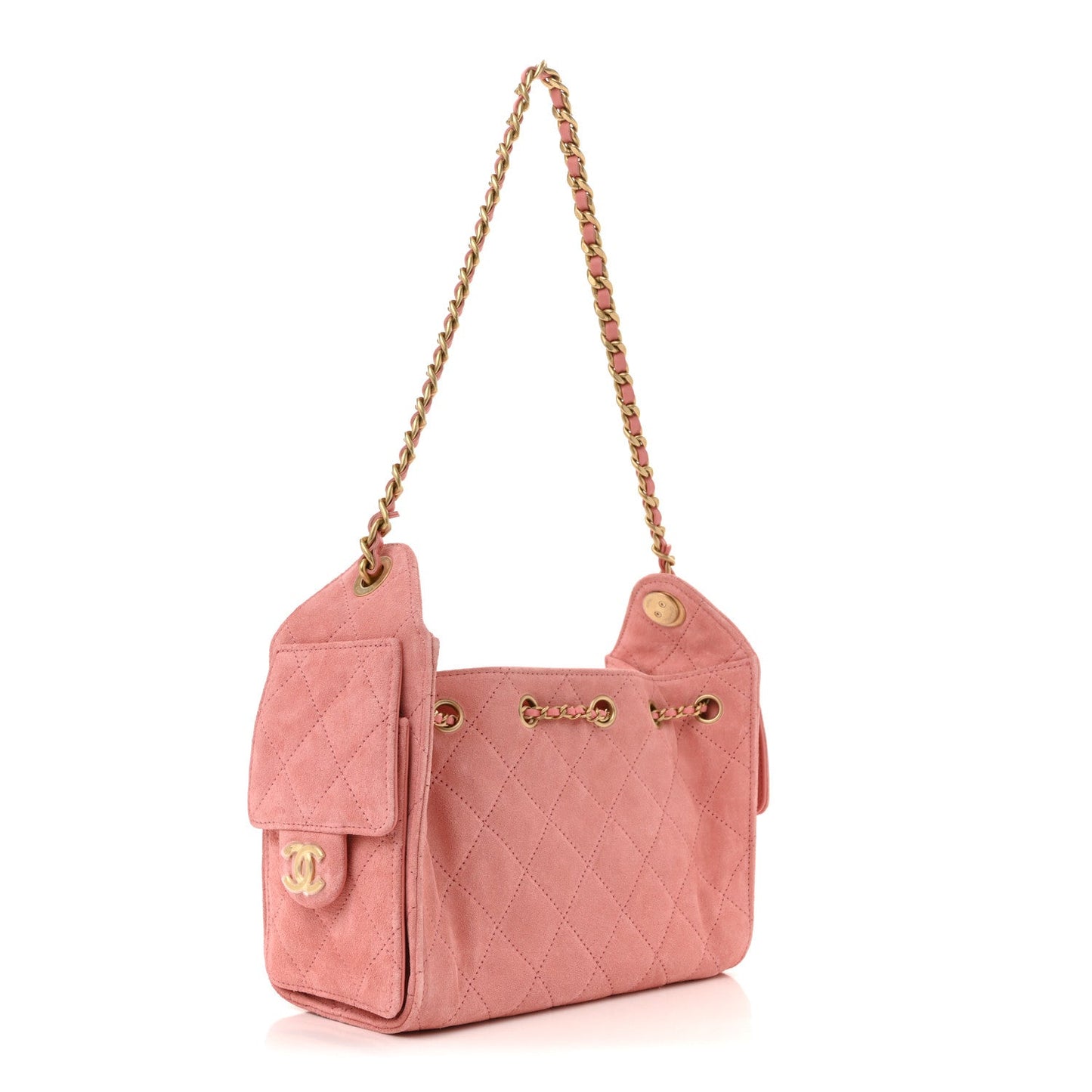 Chanel Suede Quilted Mini 25 Handbag Pink