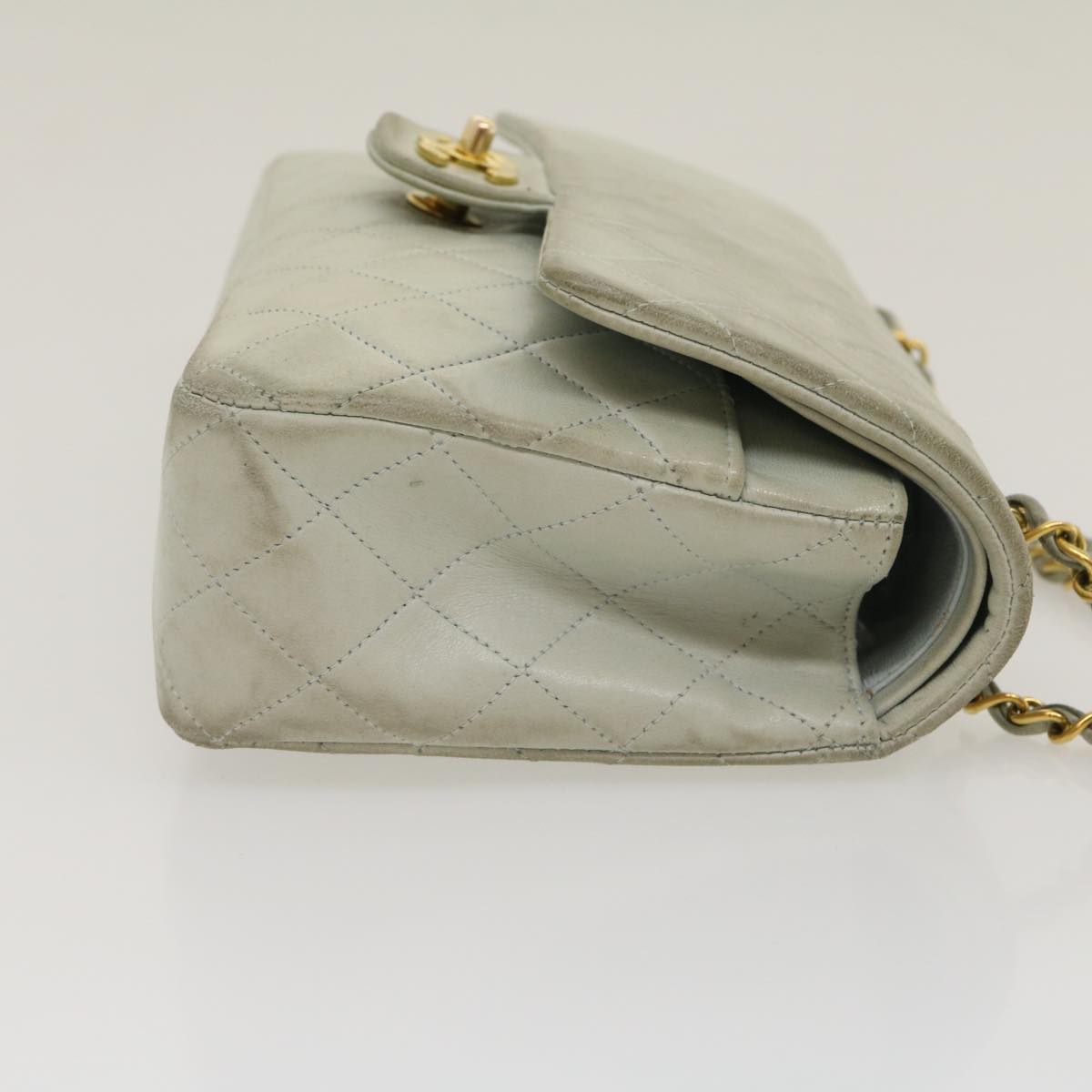 Chanel Classic Matelasse Double Chain New Shoulder Bag Lamb Skin Auth A