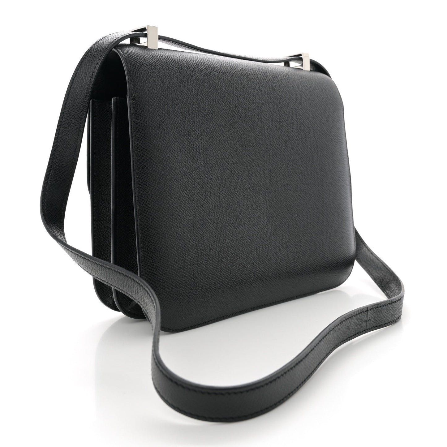 Hermes Epsom Constance Handbag Black Travel Bag 24 Black 1678676
