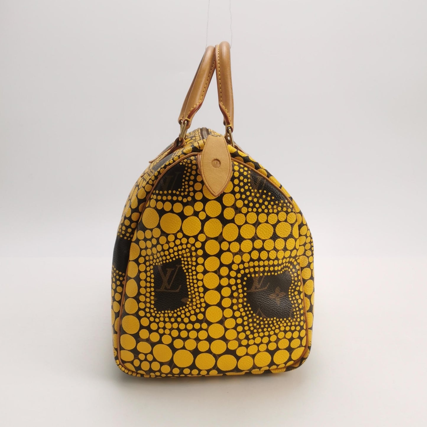 Louis Vuitton Kusama Town Speedy 30 Yellow Top Handle Handbag