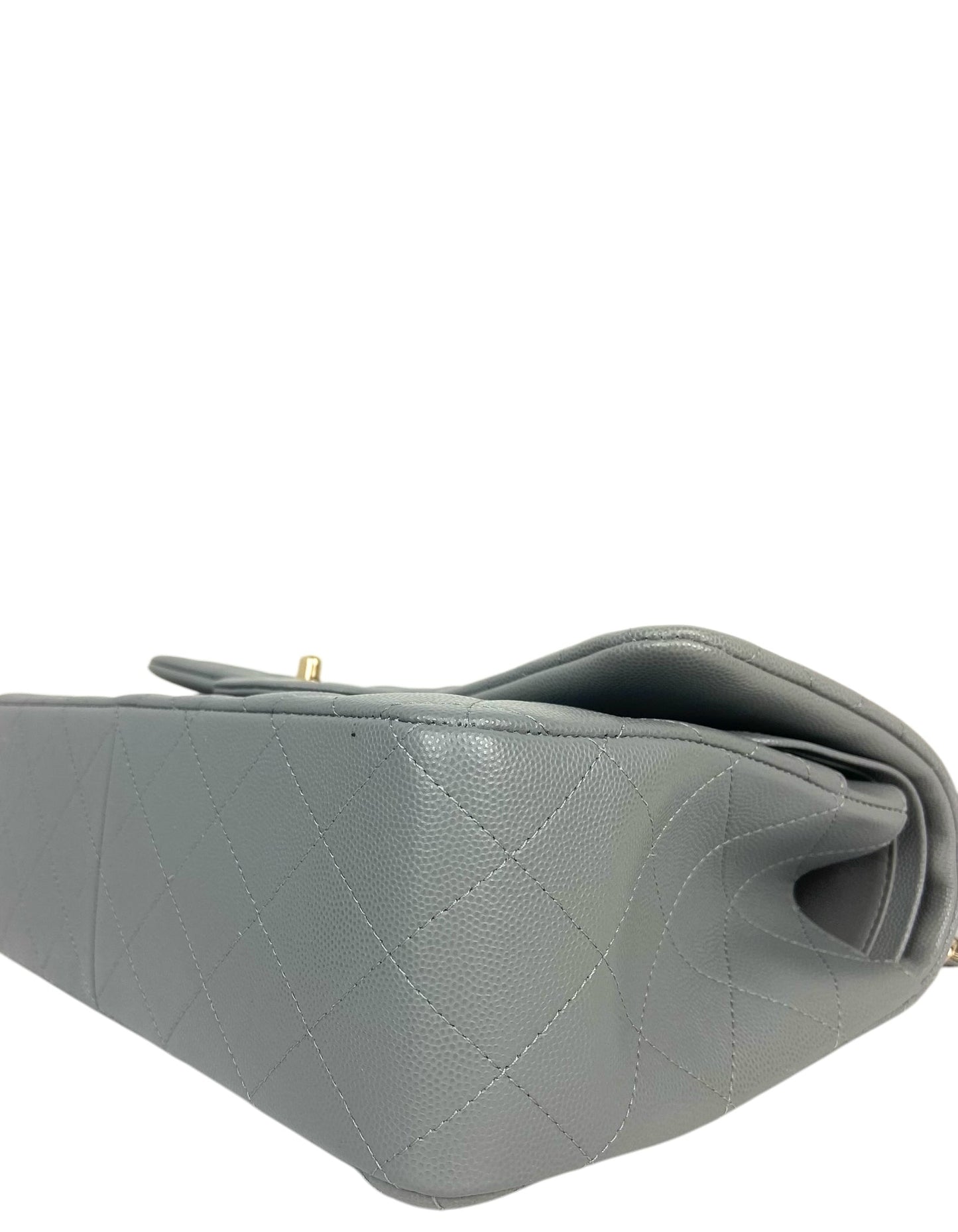 Chanel Grey Caviar Classic Double Flap Jumbo Women Shoes