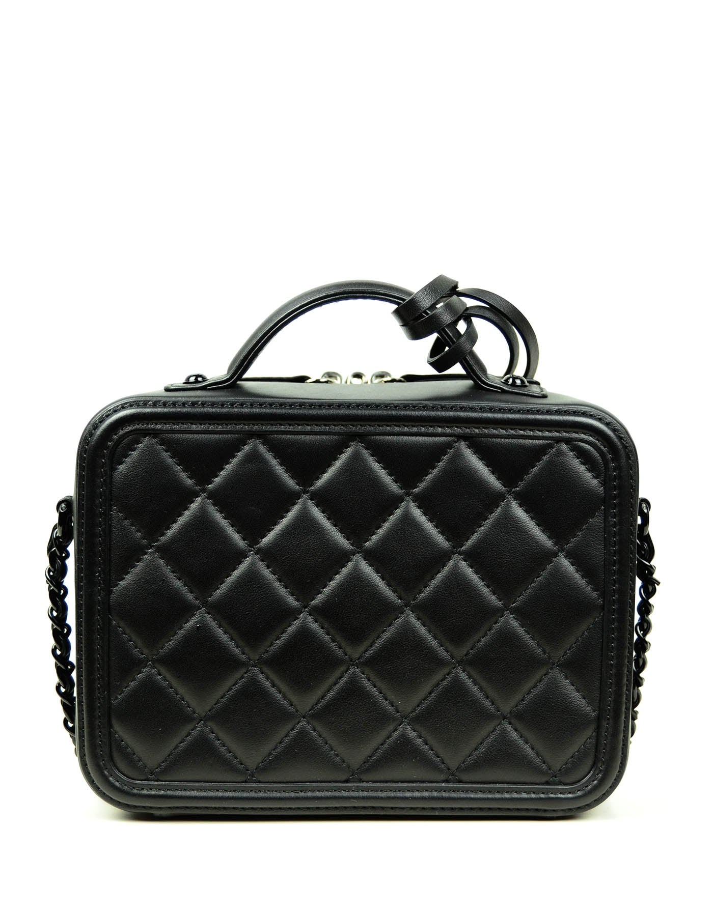 Chanel Incognito So Black Small Cc Filigree Vanity Case Crossbody Bag