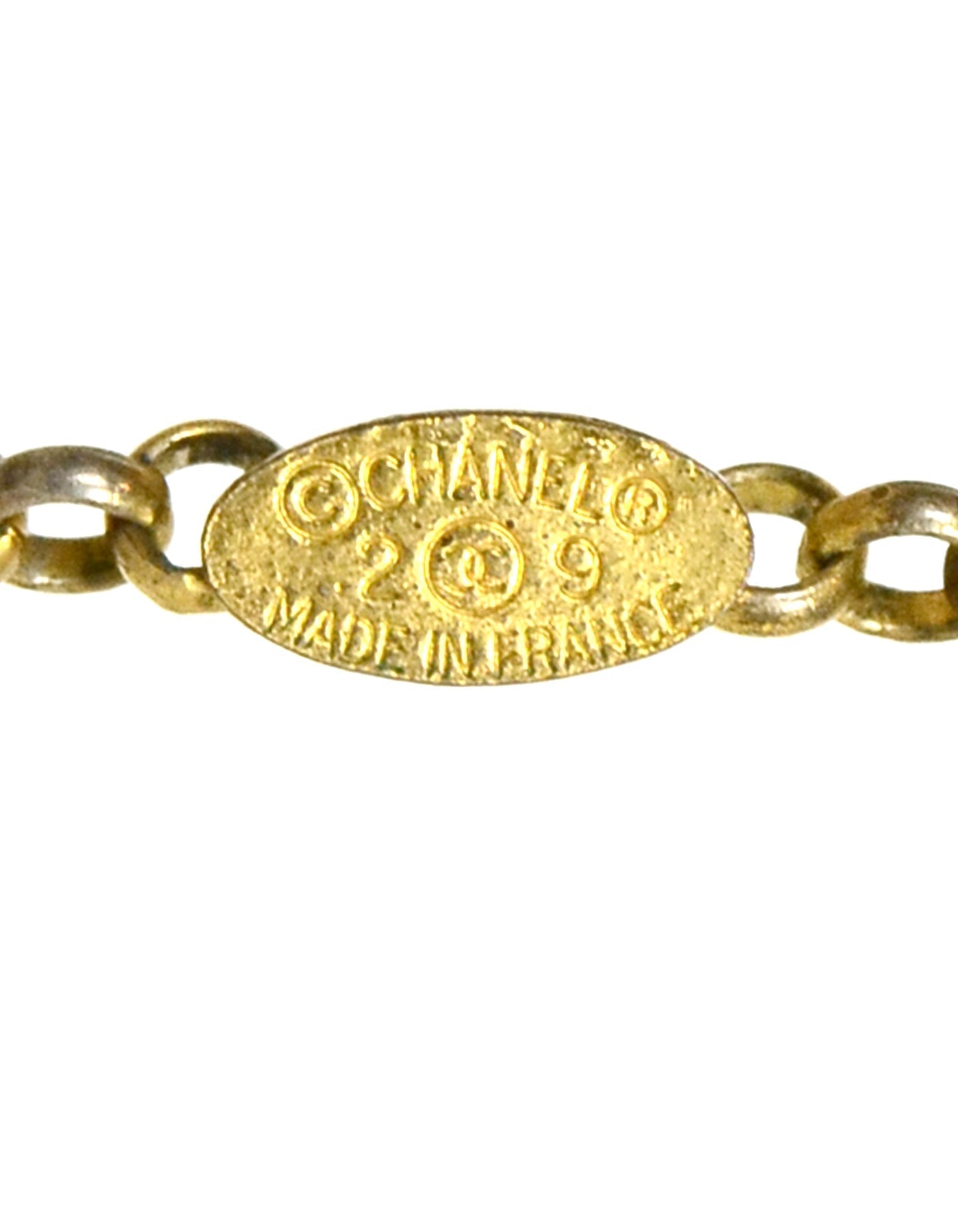 Chanel Red Gripoix & Crystal Goldtone 92" Necklace
