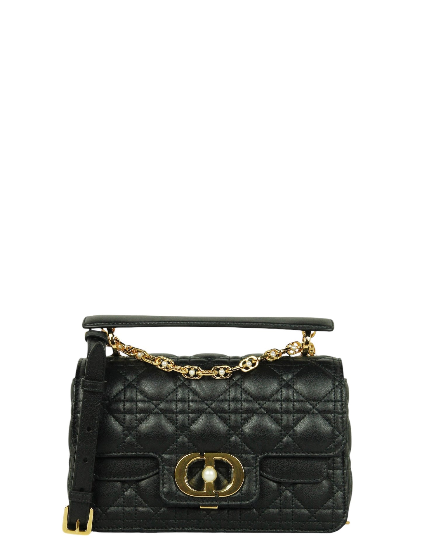 Dior Handbag Christian Jolie Bag Leather Quilted Black Shoulder Bag