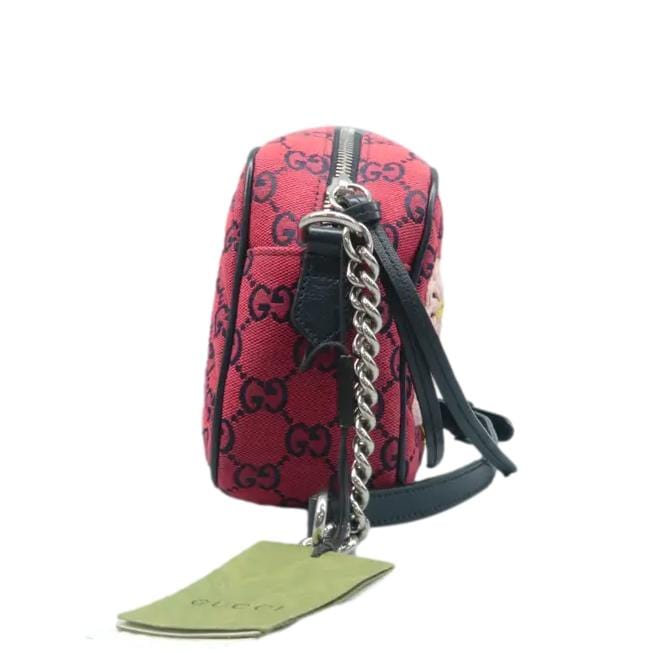 Gucci Marmont Embroidered Diagonal Chain Shoulder Bag Monogram