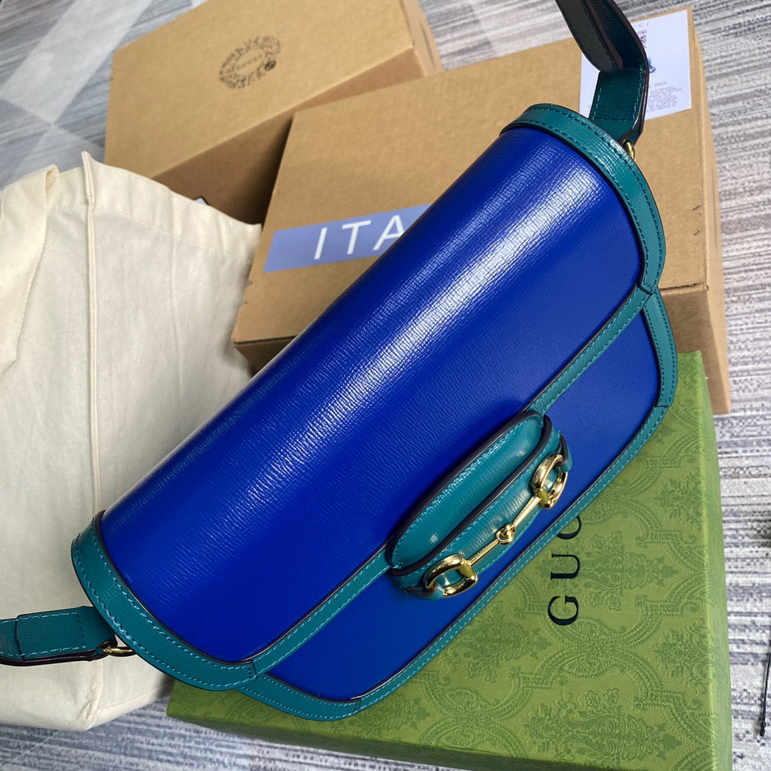 gg Horsebit , ’s 9.8in Blue Shoulder Bag