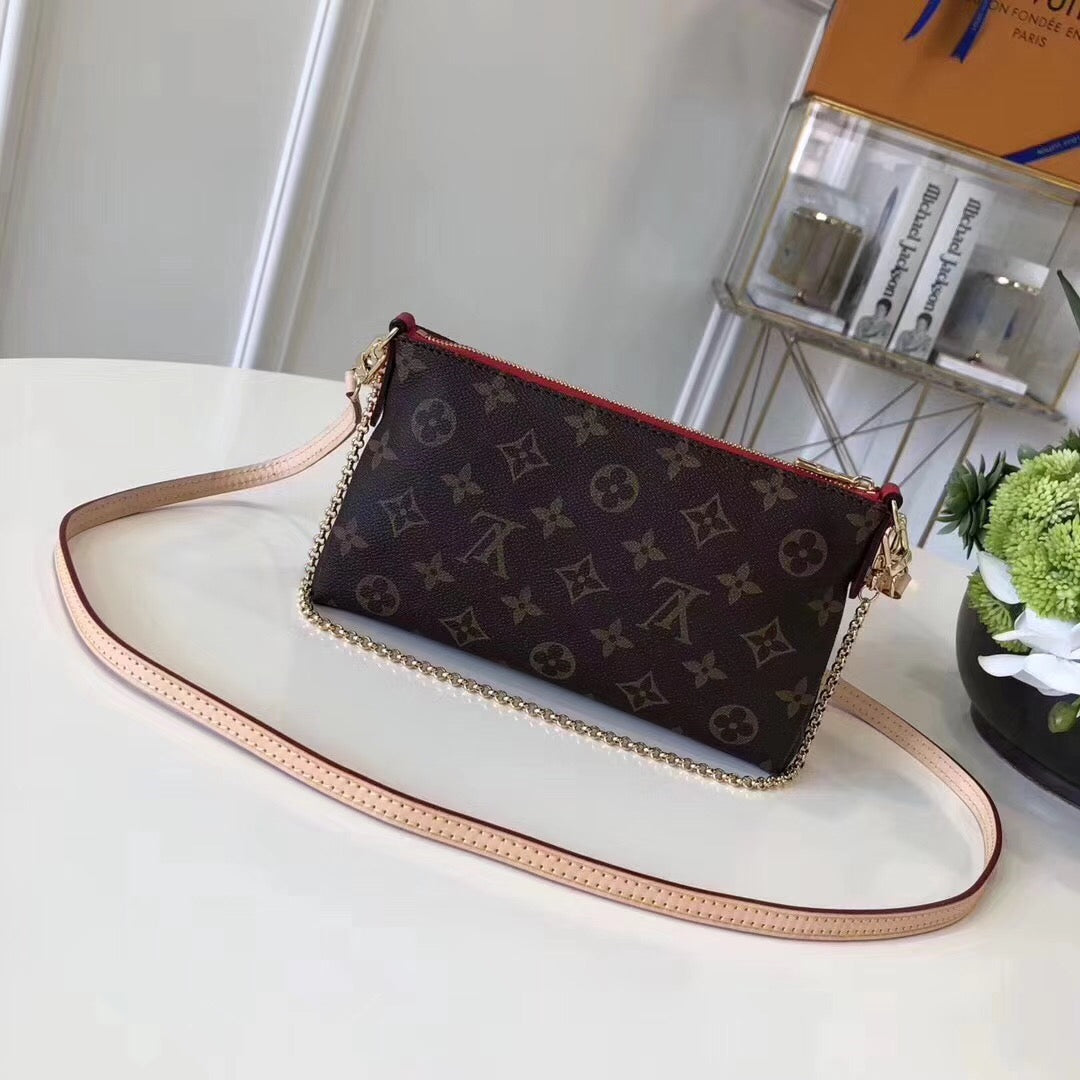 Top Quality Pallas Clutch Burgundy For Women Canvas Monogram Crossbody Bag