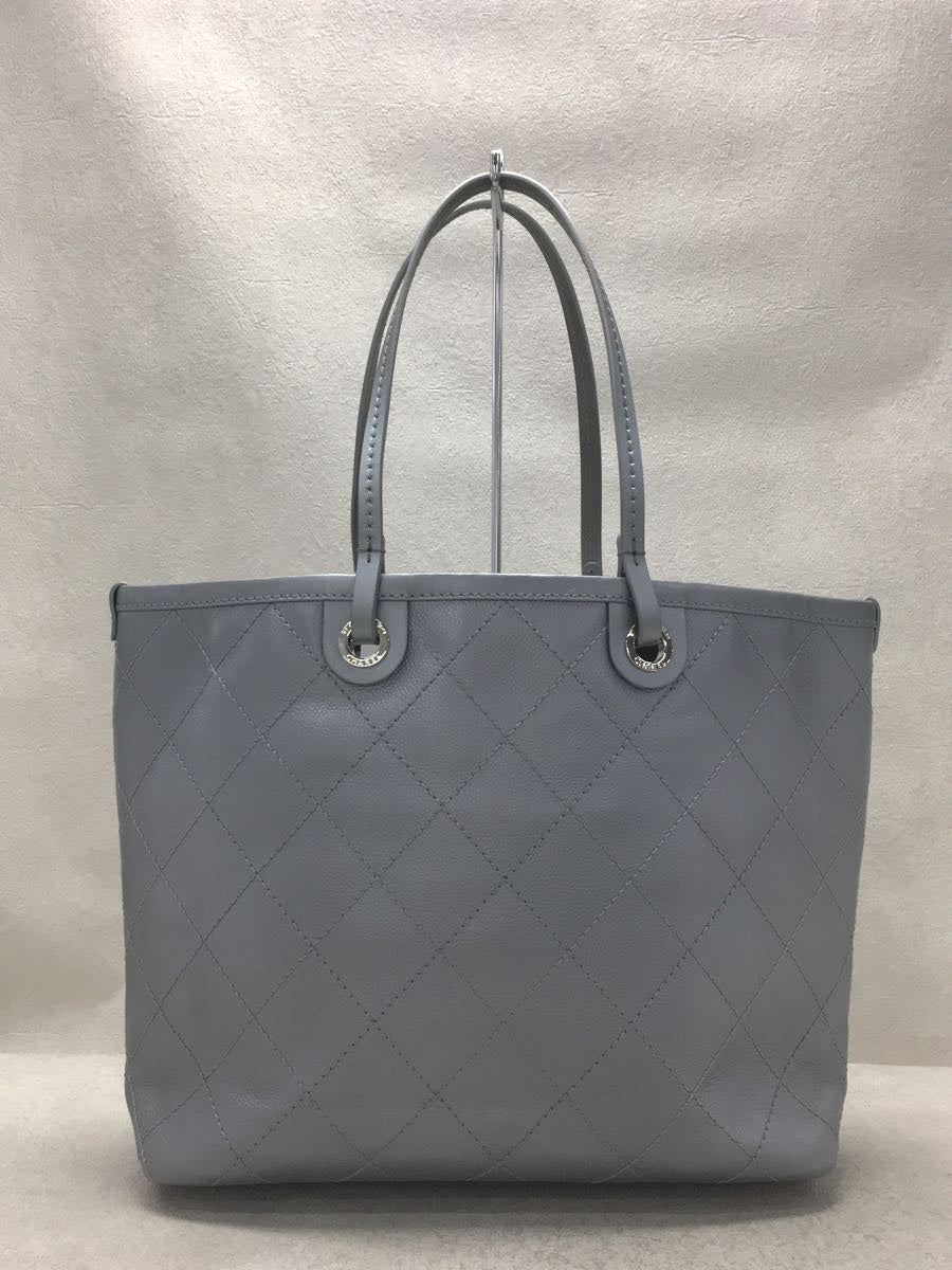 Chanel On The Road Handbag Caviar Skin Leather Silver