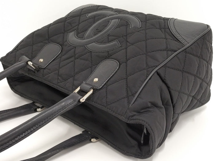 Chanel Tote Bag Paris New York Line Cocomark Leather Nylon