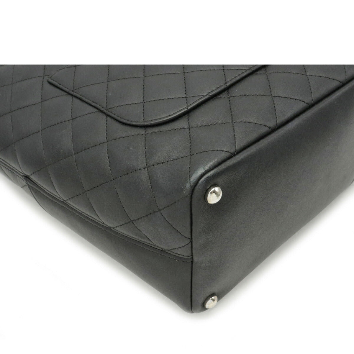 Chanel Cambon Line Coco Mark Shoulder Bag Soft Black White