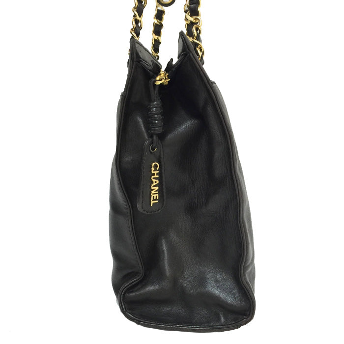 Chanel Here Mark Tote Bag Dark Brown Chain