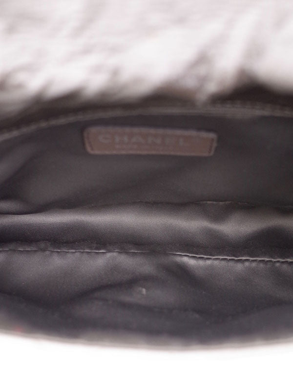 Chanel Gray Gradient Chain Shoulder Bag Leather Matelasse