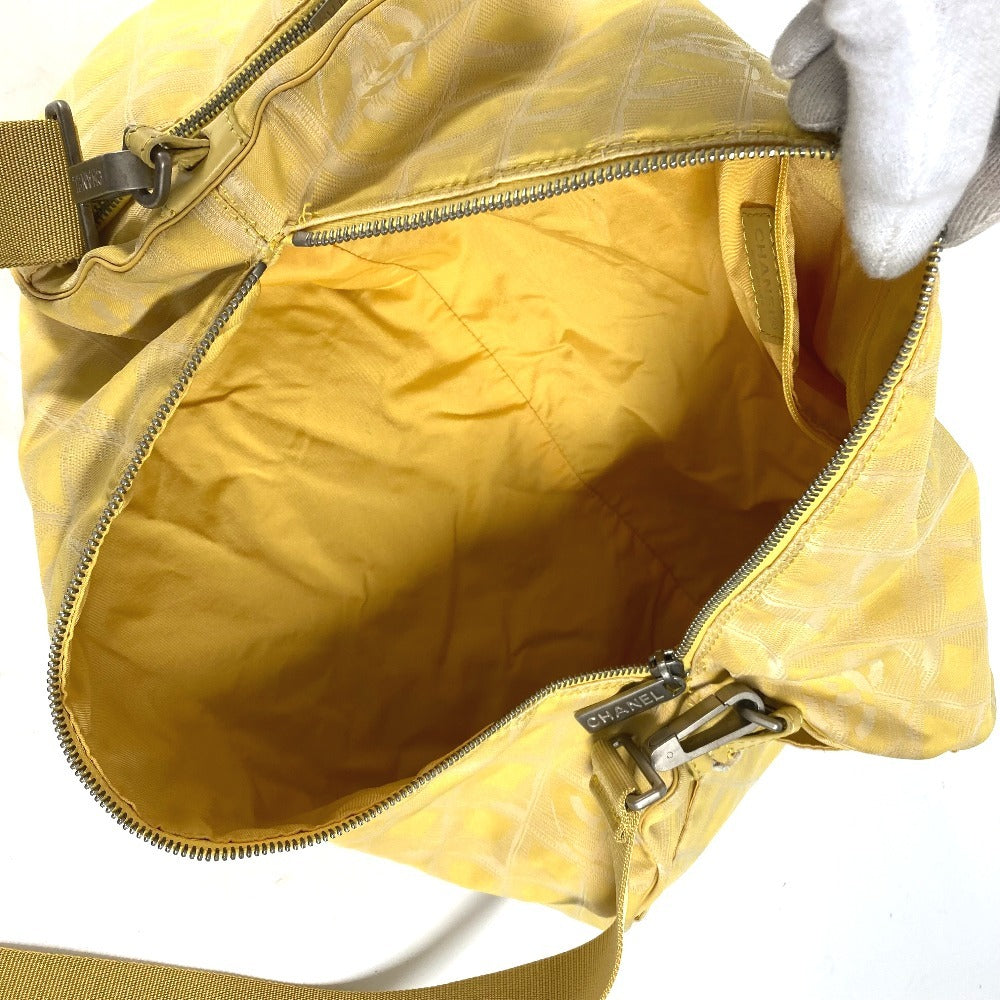 Chanel Nylon jacquard yellow New line Cylindrical Travel Bag