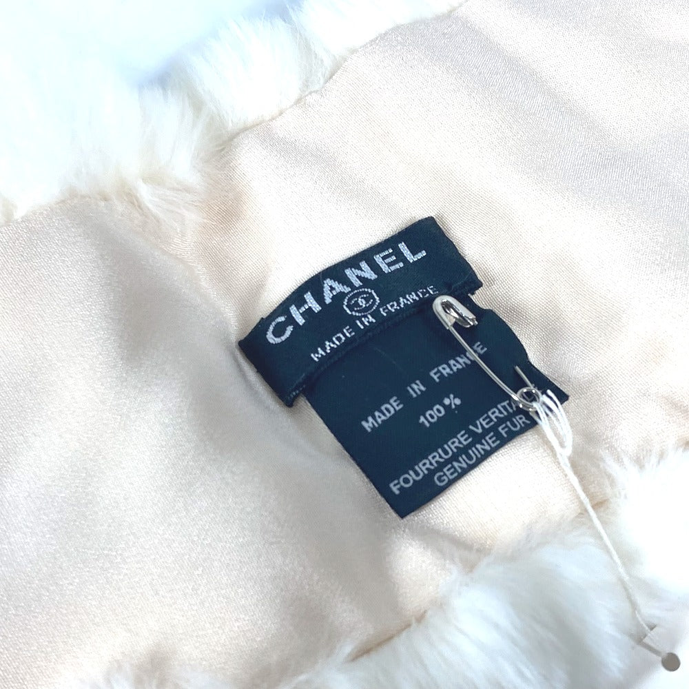 Chanel Scarf Fur Lapin fur White