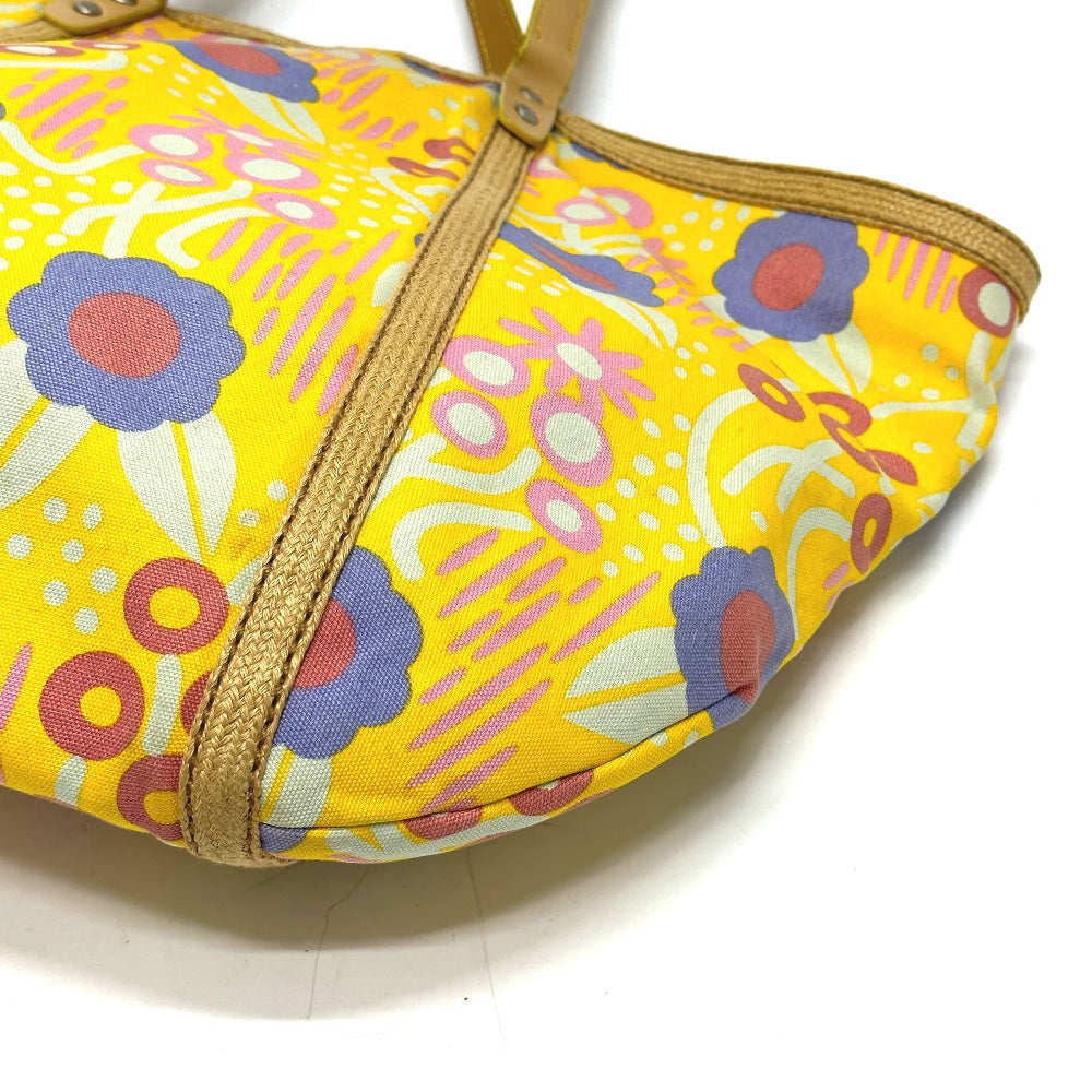 CHANEL Shoulder Bag Canvas / leather yellow High summer CC COCO Mark Flower Flower Women