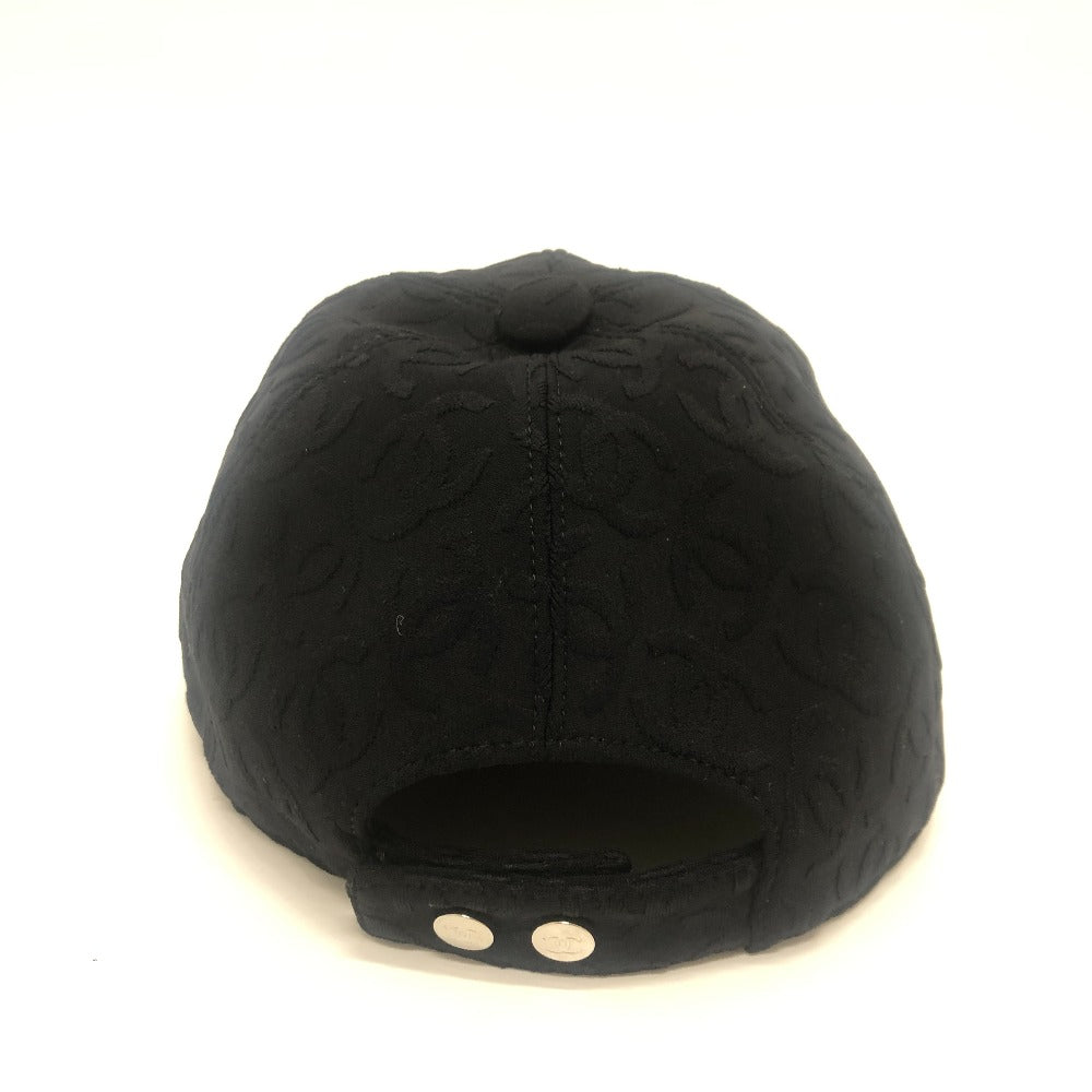 Chanel cap Cotton Nylon COCO Mark all-over Black Hat
