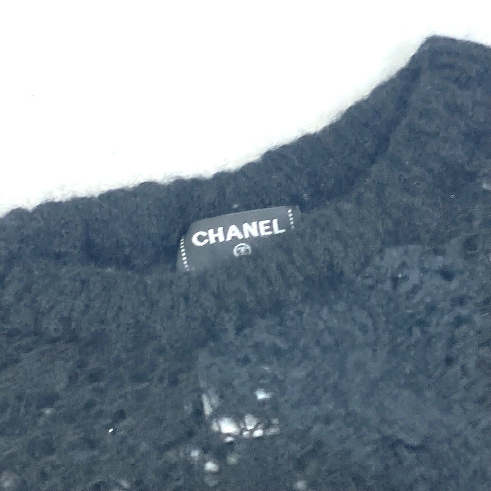 Chanel knit Alpaca Nylon CC COCO Mark Black Handbag