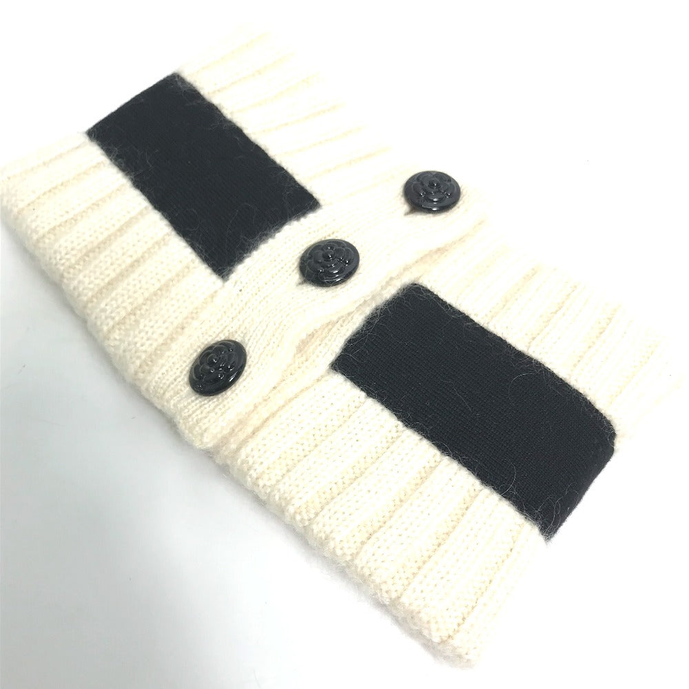 Chanel Scarf Cashmere Mohair Ribbon neck White