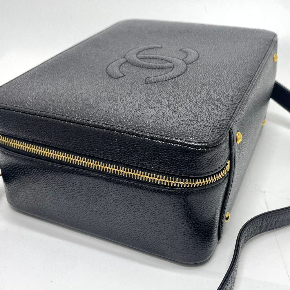 Chanel Caviar skin COCO Mark Vanity Decacoco Black Handbag