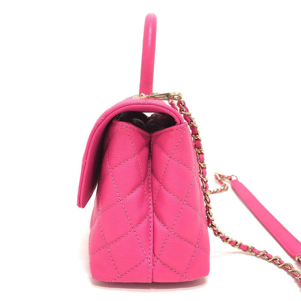 Chanel Caviar skin Matelasse Coco Handle 24 Pink Handbag