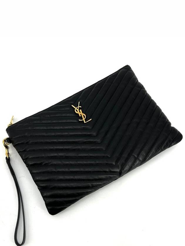 YSL Saint Laurent Saint Laurent Trending Clutch New Monogram Silver Clutch Bag