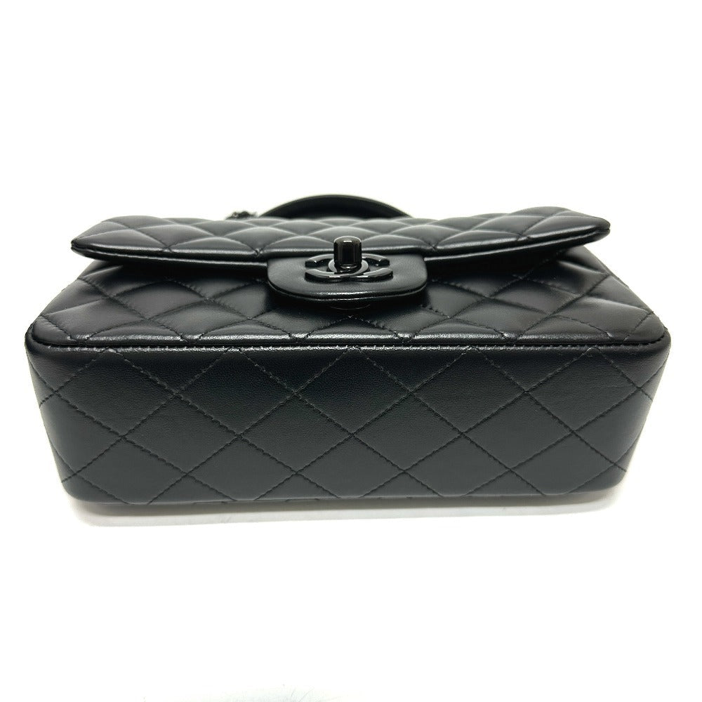 Chanel lambskin Matelasse 20 Quilting CC COCO Black Handbag