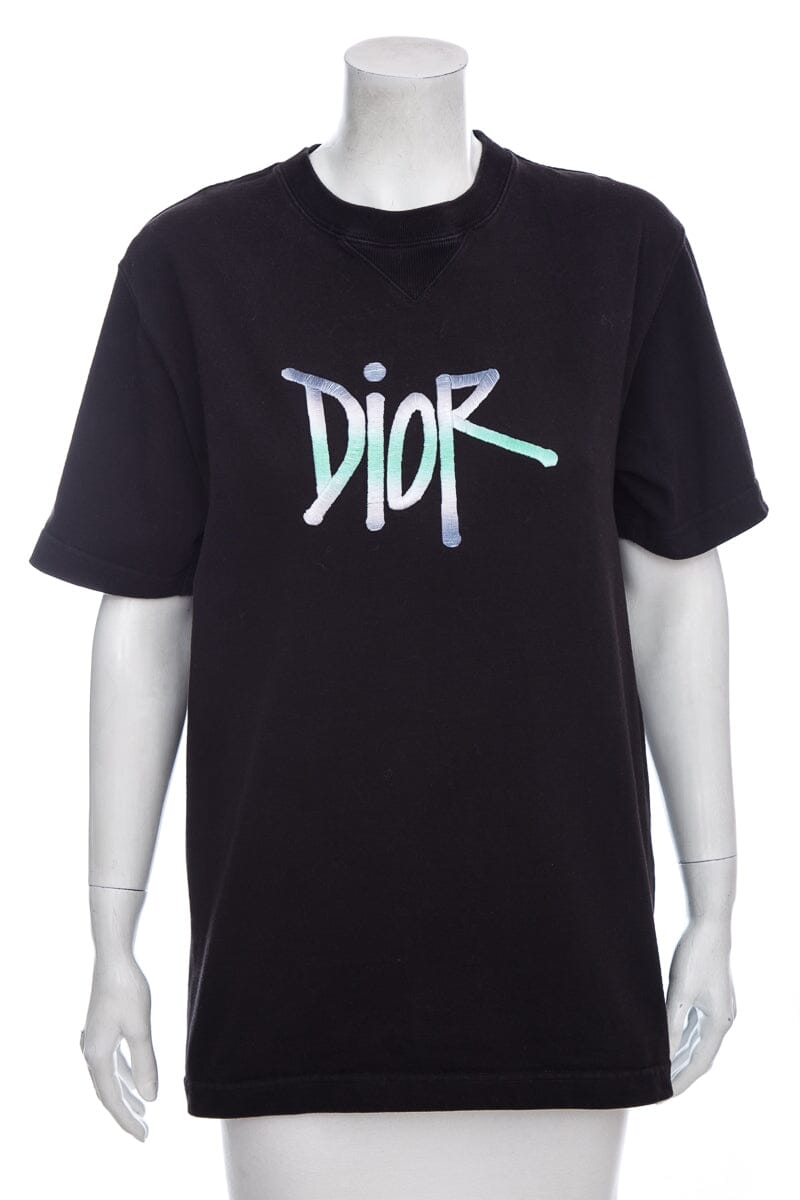Dior Handbag Ombre T-Shirt SZ S Black Logo