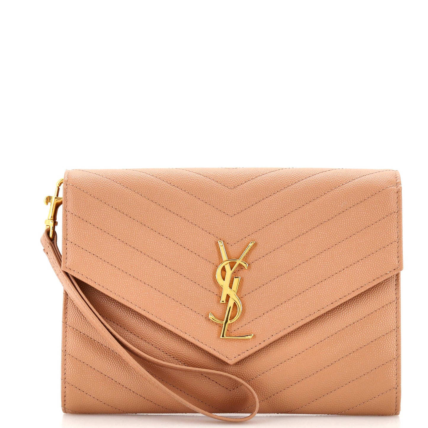 YSL Saint Laurent Luxury Trending Classic Envelope Wristlet Clutch Mixed Leather Monogram Matelasse Clutch Bag