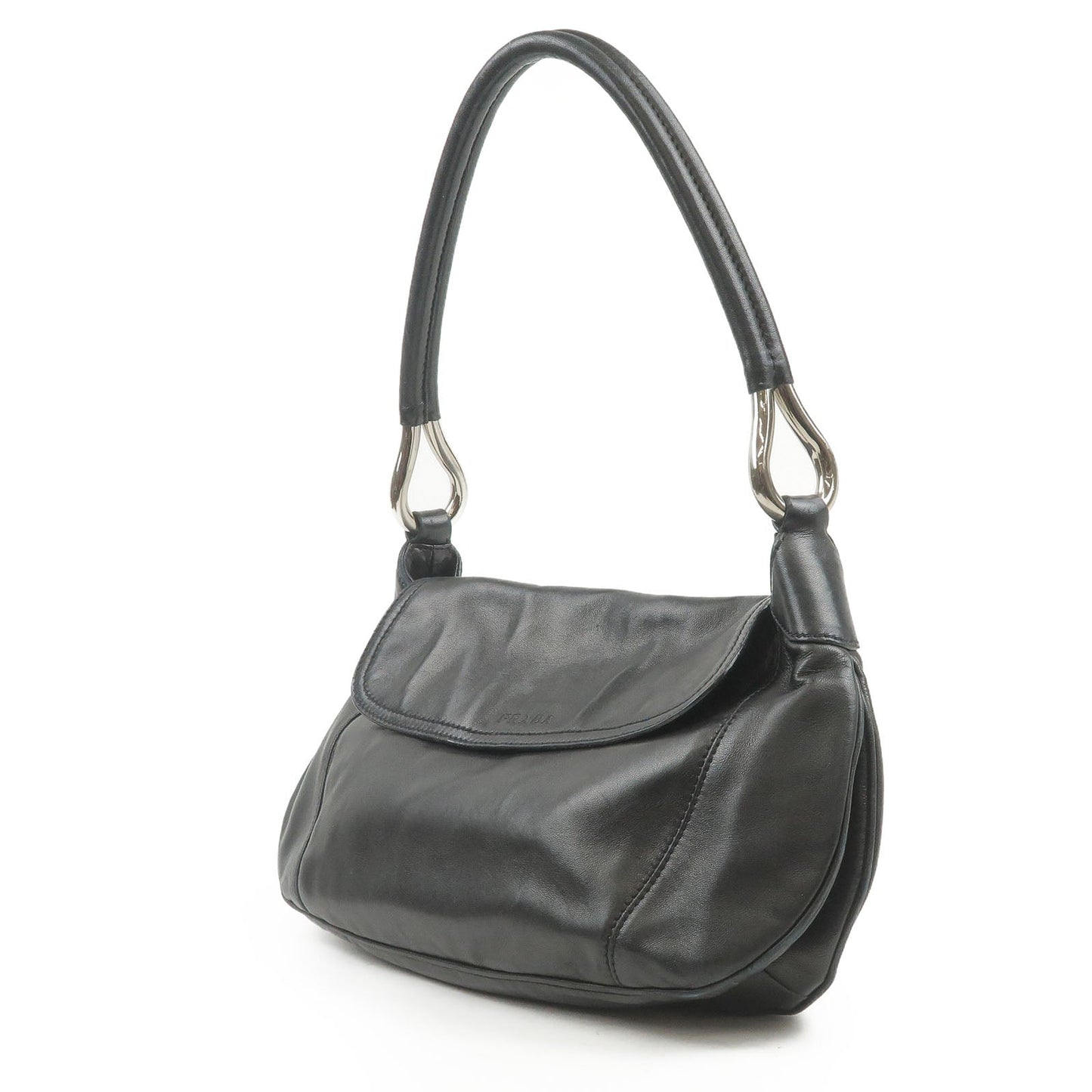 Prada Prada Leather Shoulder Bag Nero Black 34694 6