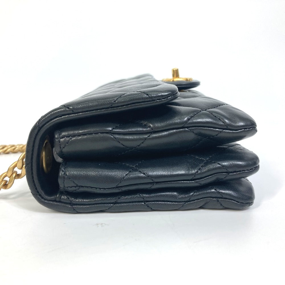 Chanel lambskin CC COCO Mark Matrasse Black Shoulder Bag