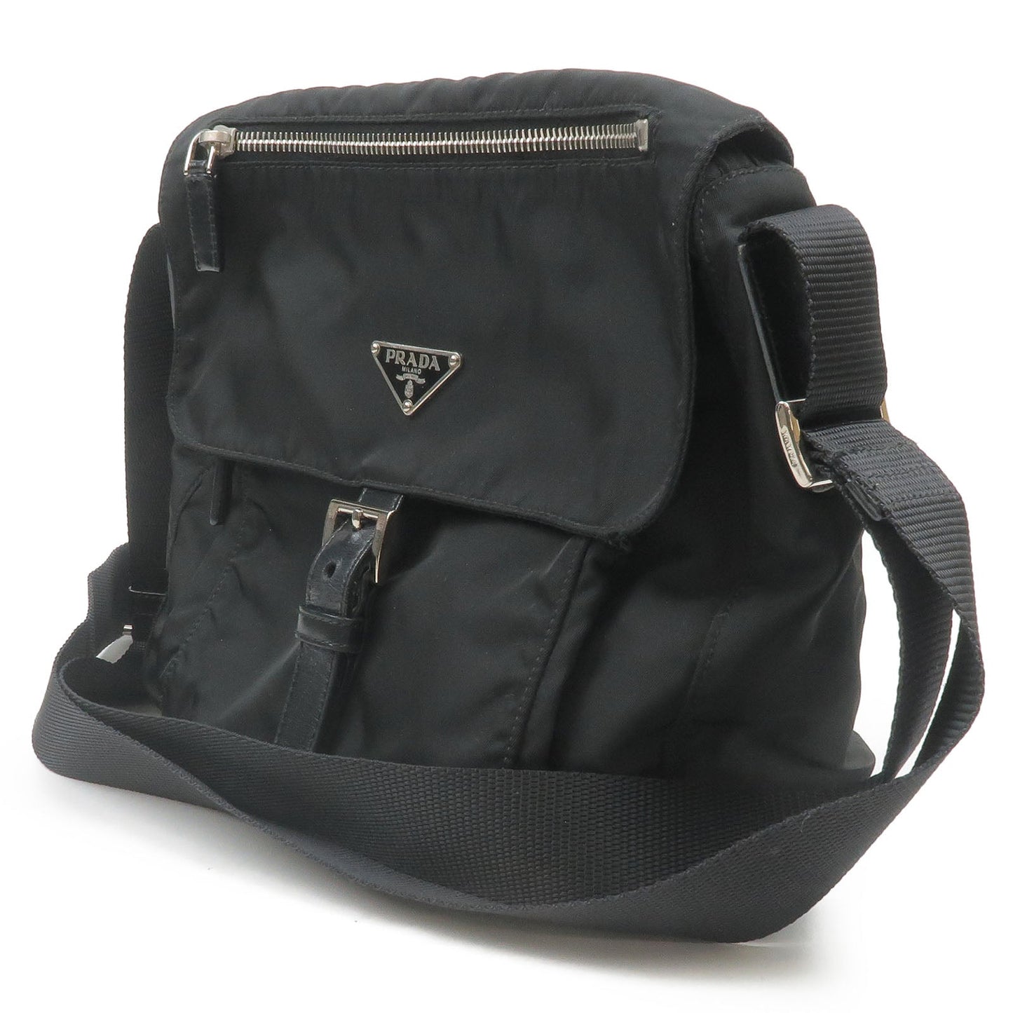 Prada Prada Nylon Leather Shoulder Bag Pouch Nero Black