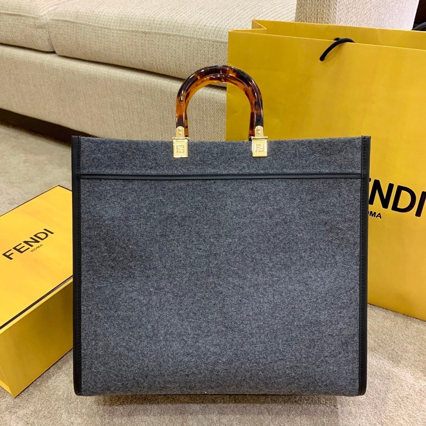 Fendi Sunshine Ff Grey Travel Bag
