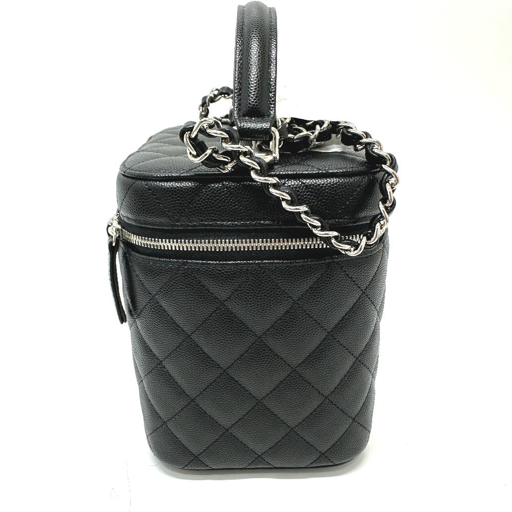 Chanel Vanity Caviar skin COCO Mark CC Black Handbag