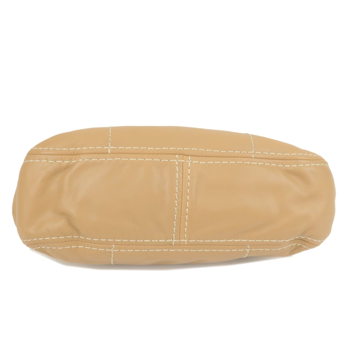 Prada Prada Logo Leather Shoulder Bag Hand Bag Beige