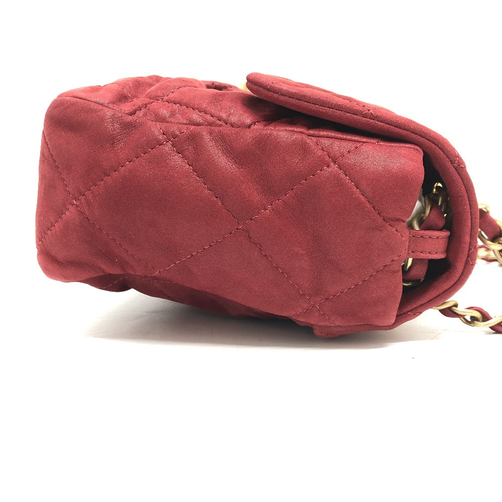 Chanel Coated Matrasse 30 COCO Mark Red Leather Apparel