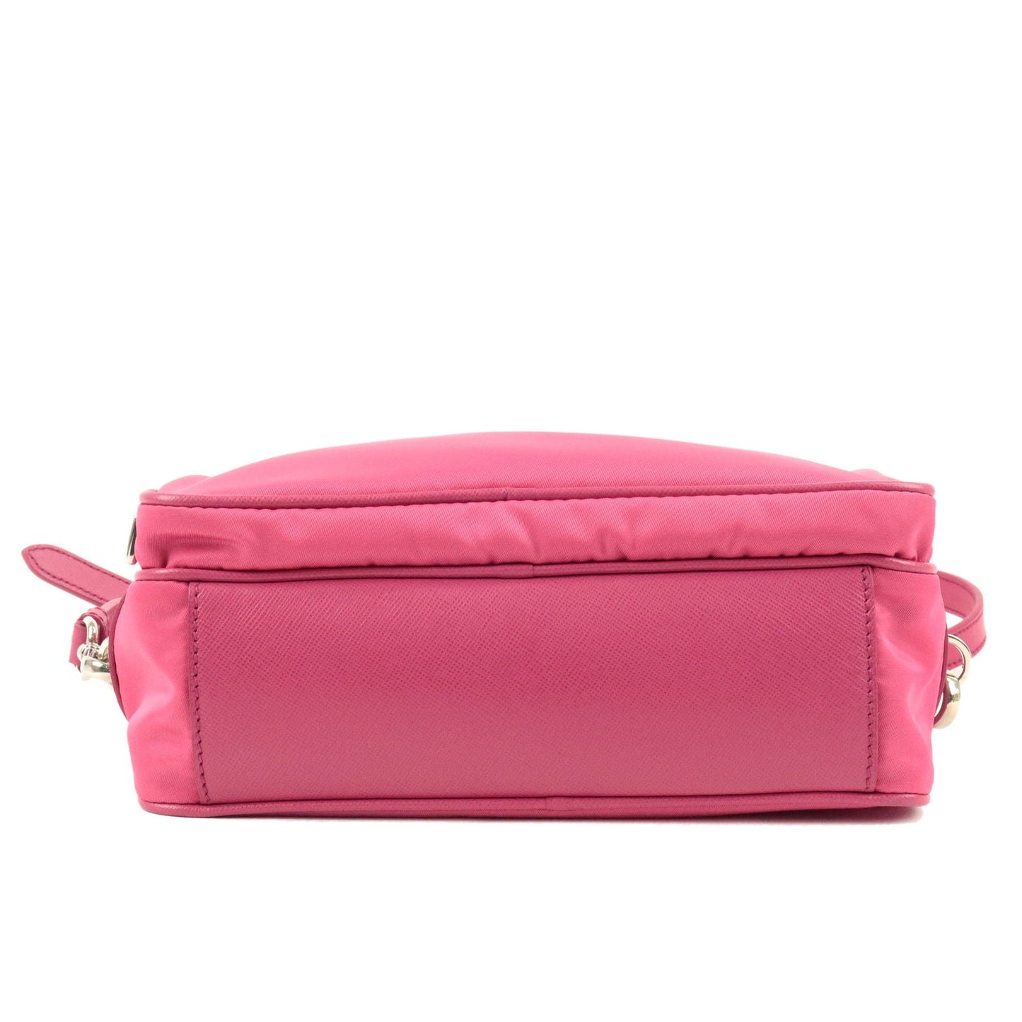 Prada Prada Logo Nylon Leather Crossbody Shoulder Bag Fuxia Crossbody Bag Bt1010 36343 13