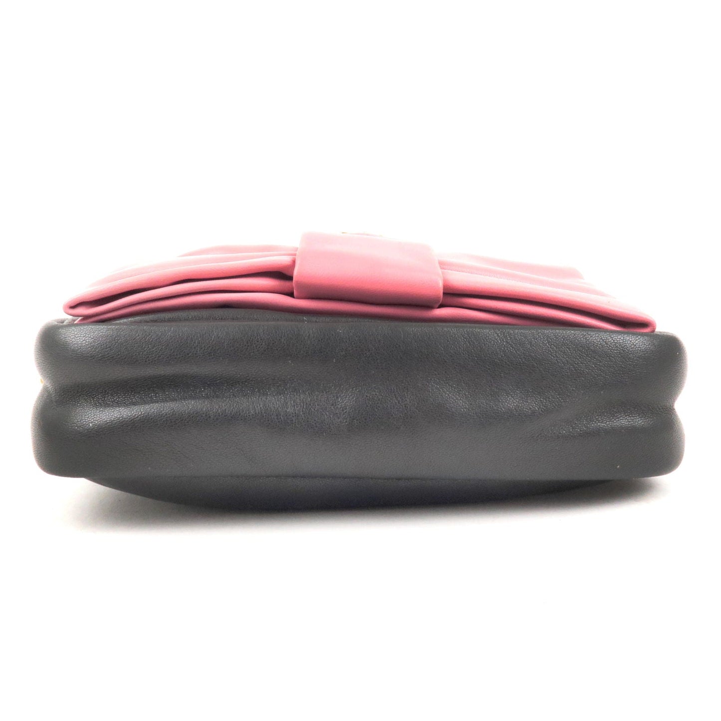 Prada Prada Logo Leather Ribbon Shoulder Bag Pink Black