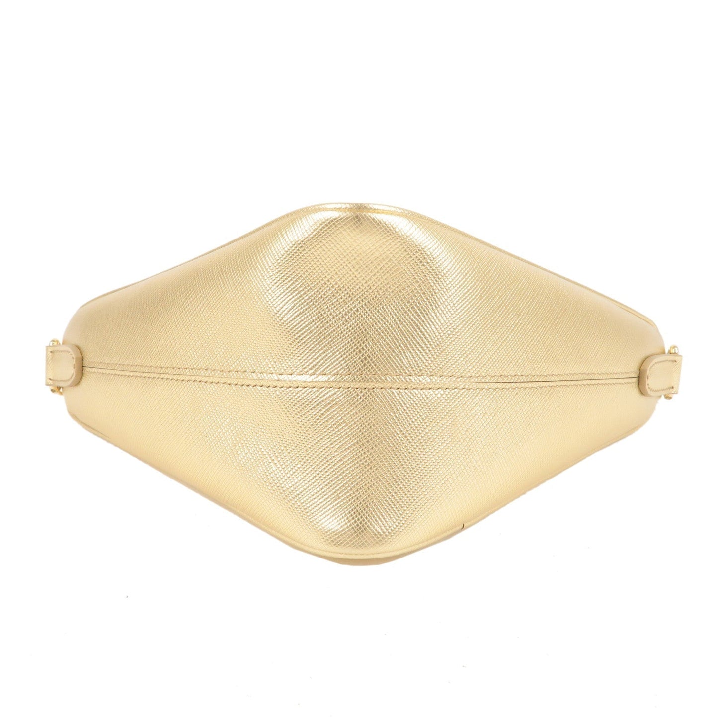 Prada Triangle Shoulder Bag Leather Gold Chain