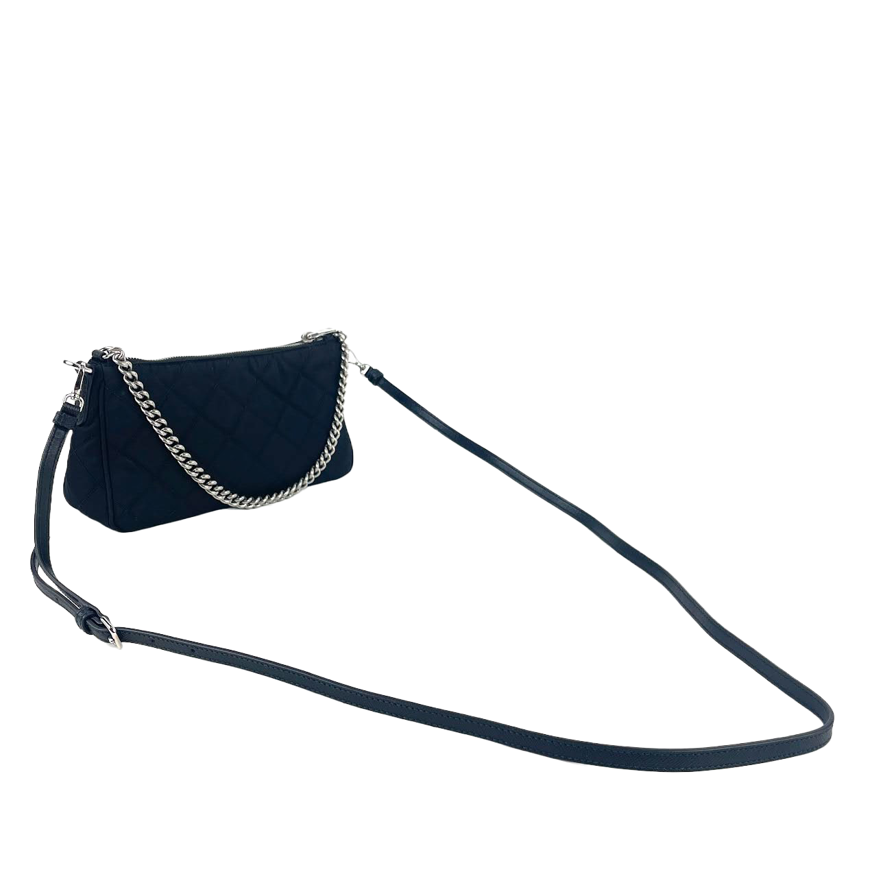 Prada Tessuto Crossbody Outlet Final Sale Nylon Quilted Chain Crossbody Bag