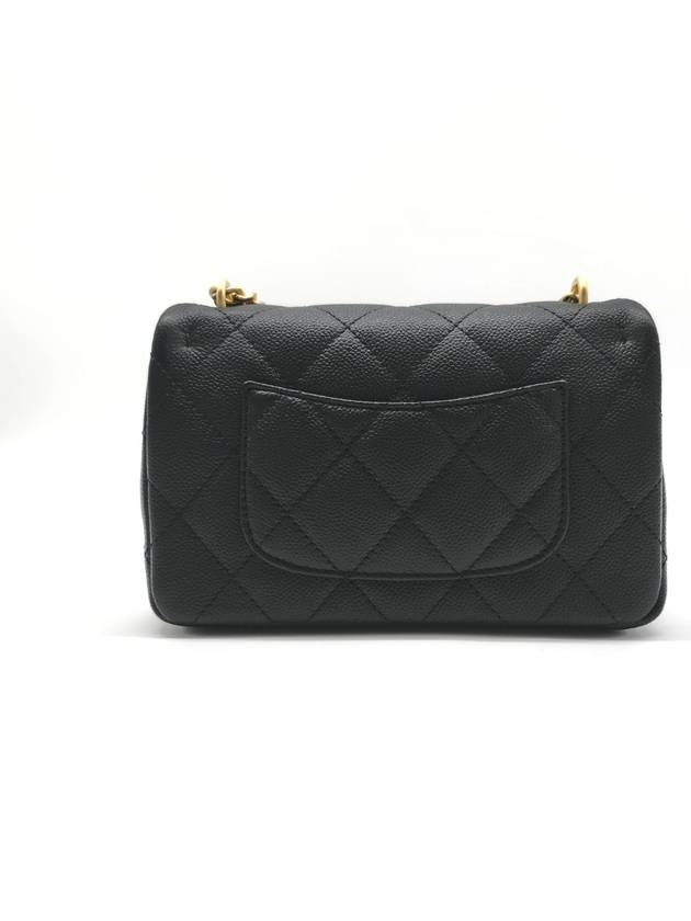 Calfskin Mini Flap Shoulder Bag Black Chanel