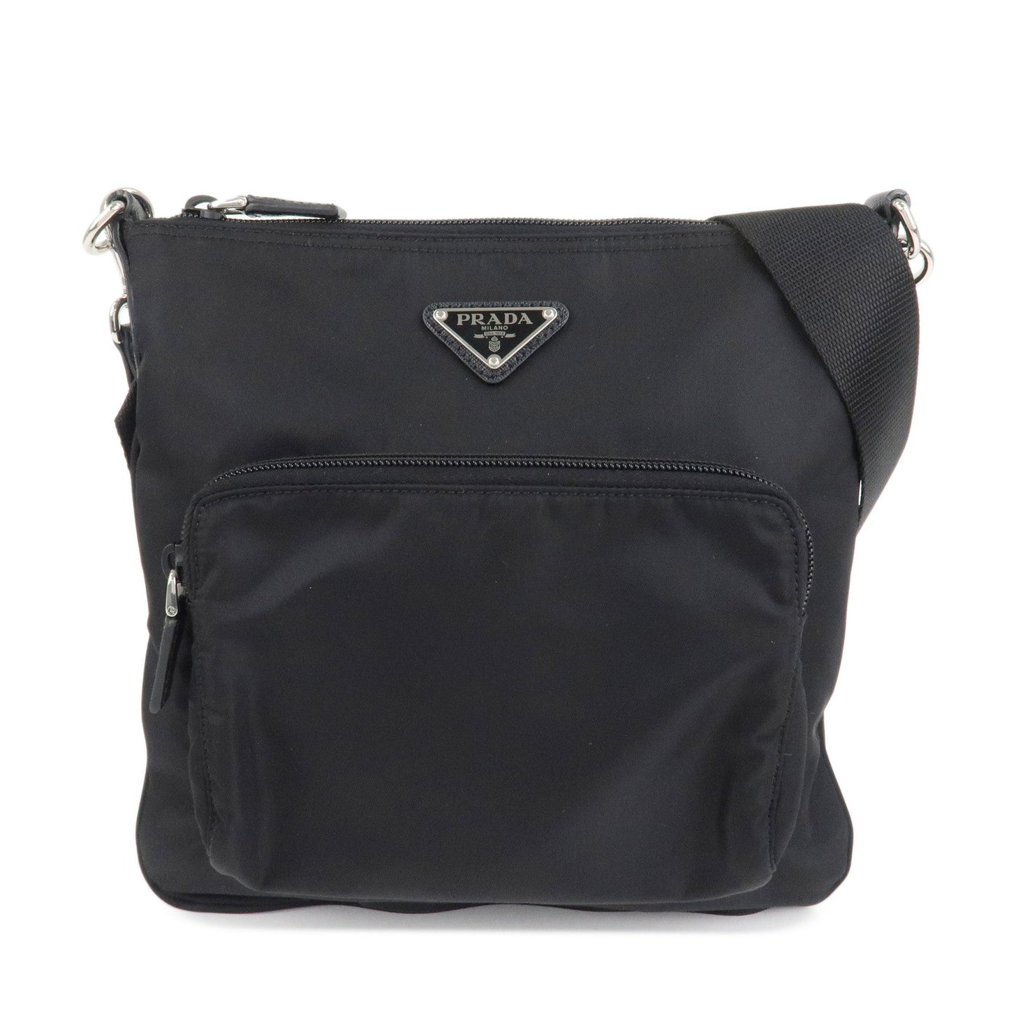 Crossbody Bag Triangle Shoulder Bag d Leather Nylon Black