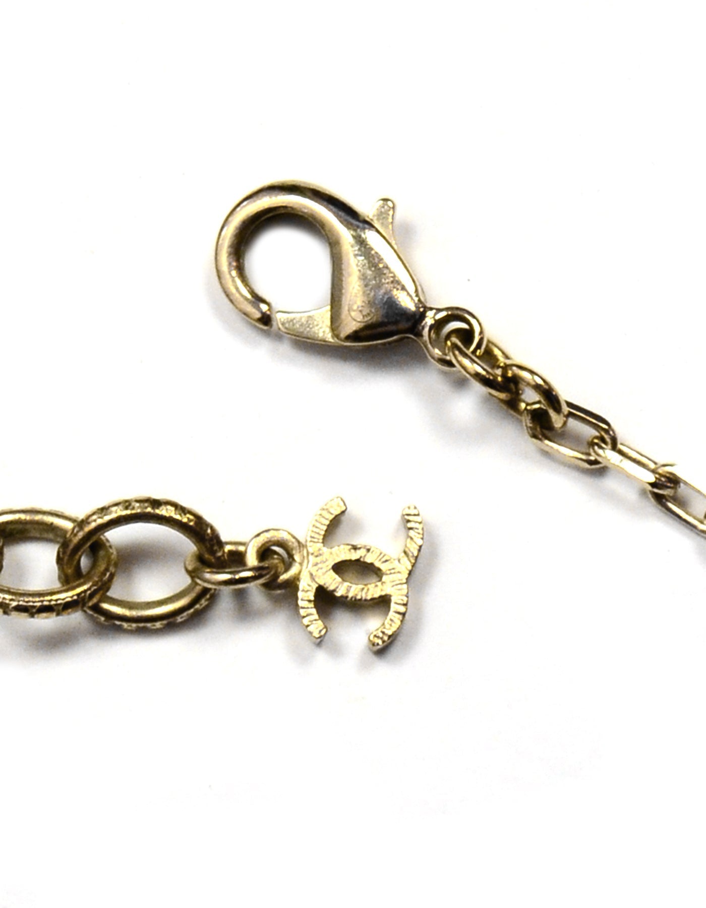 Chanel Goldtone "I Love Coco" Faux Pearl and Enamel Necklace