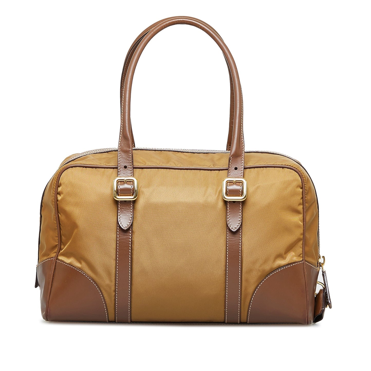 Prada Tessuto Handbag Fabric Brown Travel Bag