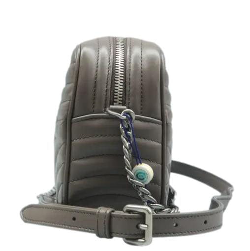 Prada Diagramme Crossbody Bag Clay Grey Leather Gray