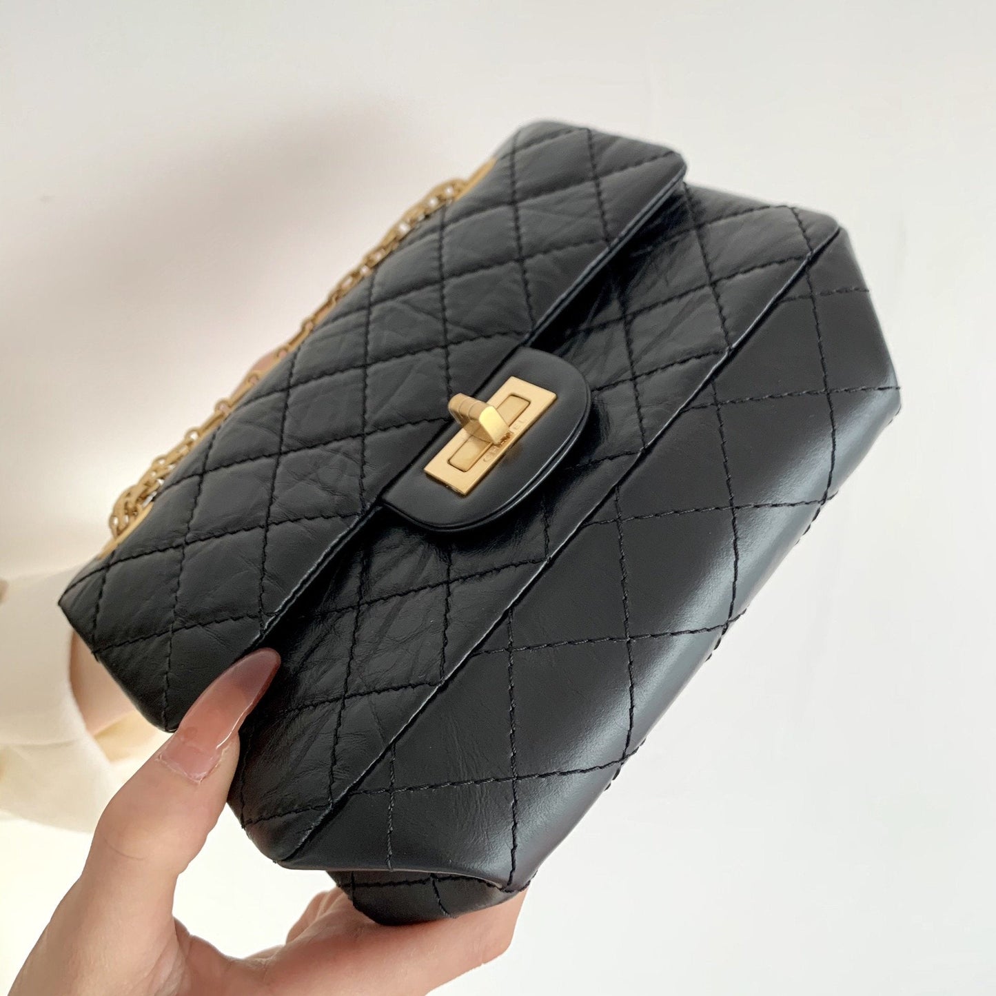 Chlmini Handbag For Women Toned Hardware Black Gold Travel Bag