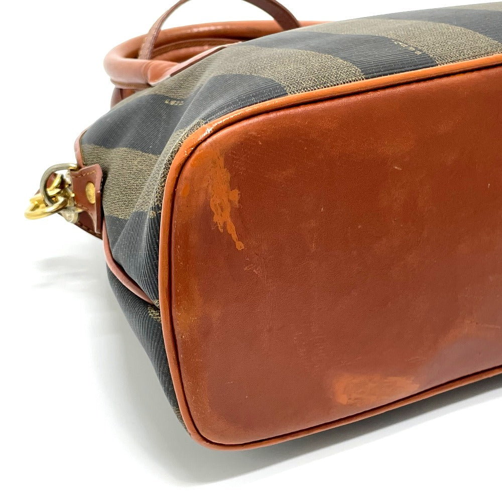 Fendi Handbag Pvc Type Pecan Shoulder Women Leather Brown Shoulder Bag